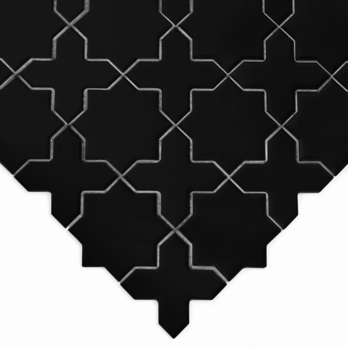Star&Cross Black matt,płytka,mozaika,ceramiczna,łazienka,kuchnia,przedpokój,podłogi,ściany,30,2x30,2