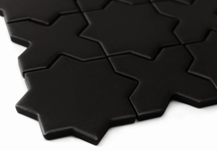 Star&Cross Black matt,płytka,mozaika,ceramiczna,łazienka,kuchnia,przedpokój,podłogi,ściany,30,2x30,2