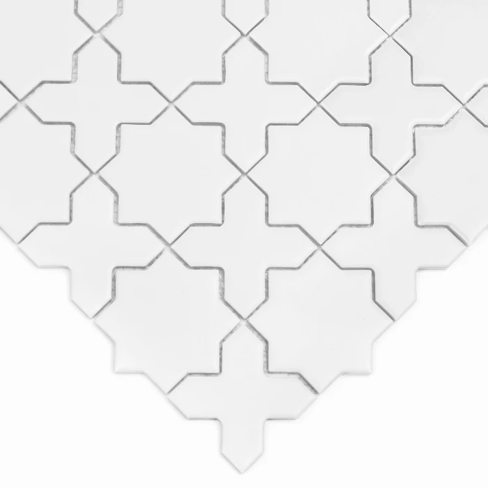 Star&Cross White matt,płytka,mozaika,ceramiczna,łazienka,kuchnia,przedpokój,ściany,podłogi,30,2x30,2