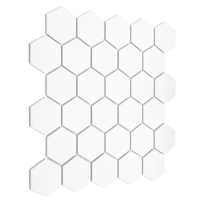 Hexagon White 51 Matt,płytka,mozaika,ceramiczna,kuchnia,łazienka,ściany,podłogi,28x27,1cm