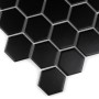 Hexagon Black 51 Matt,płytka,mozaika,ceramiczna,kuchnia,łazienka,ściany,podłogi,28x27,1cm.
