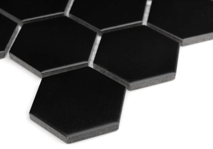 Hexagon Black 51 Matt,płytka,mozaika,ceramiczna,kuchnia,łazienka,ściany,podłogi,28x27,1cm.