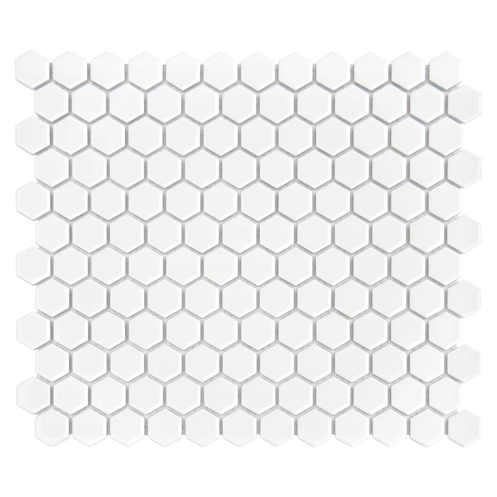 Mini Hexagon White,mozaika,płytka,ceramiczna,kuchnia,łazienka,przedpokój,podłogi,ściany,30x26cm.
