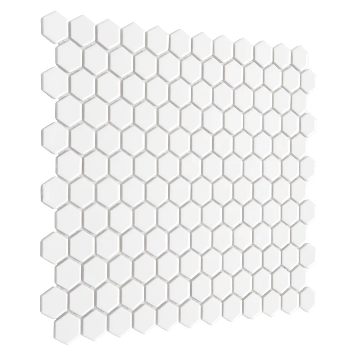 Mini Hexagon White,mozaika,płytka,ceramiczna,kuchnia,łazienka,przedpokój,podłogi,ściany,30x26cm.