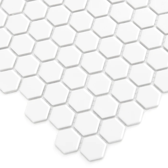 Mini Hexagon White,mozaika,płytka,ceramiczna,kuchnia,łazienka,przedpokój,podłogi,ściany,30x26cm.
