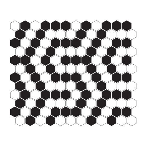 Mini Hexagon B&W CORAL,płytka,mozaika,ceramiczna,kuchnia,łazienka,przedpokój,podłogi,ściany,26x30cm.
