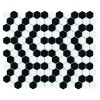 Mini Hexagon B&W CORAL,płytka,mozaika,ceramiczna,kuchnia,łazienka,przedpokój,podłogi,ściany,26x30cm