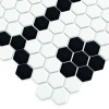Mini Hexagon B&W BEE,płytka,mozaika,ceramiczna,kuchnia,łazienka,przedpokój,podłogi,ściany,26x30cm.