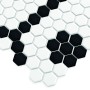 Mini Hexagon B&W BEE,płytka,mozaika,ceramiczna,kuchnia,łazienka,przedpokój,podłogi,ściany,26x30cm.