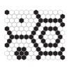 Mini Hexagon B&W BEE,płytka,mozaika,ceramiczna,kuchnia,łazienka,przedpokój,podłogi,ściany,26x30cm.
