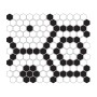 Mini Hexagon B&W BEE,płytka,mozaika,ceramiczna,kuchnia,łazienka,przedpokój,podłogi,ściany,26x30cm.