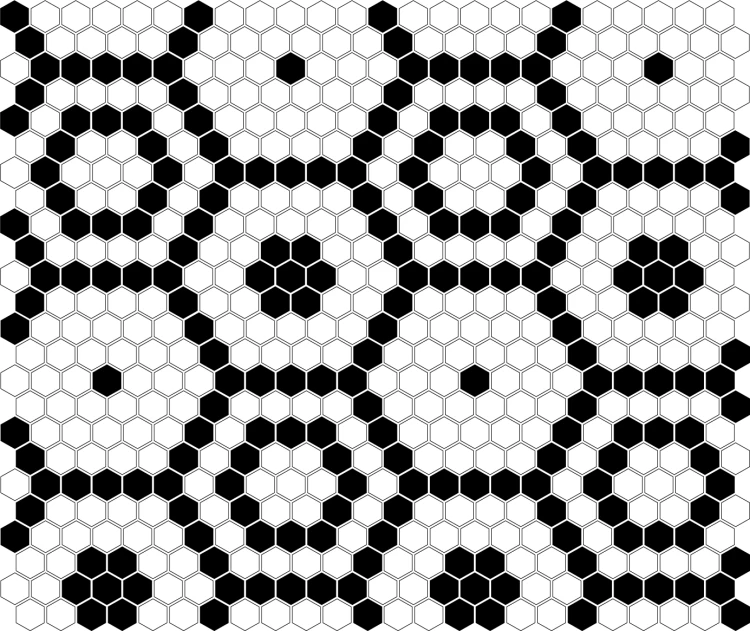Mini Hexagon B&W BEE,płytka,mozaika,ceramiczna,kuchnia,łazienka,przedpokój,podłogi,ściany,26x30cm.