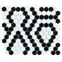 Mini Hexagon B&W LACE,płytka,mozaika,ceramiczna,kuchnia,łazienka,przedpokój,podłogi,ściany,26x30cm.