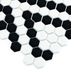 Mini Hexagon B&W LACE,płytka,mozaika,ceramiczna,kuchnia,łazienka,przedpokój,podłogi,ściany,26x30cm.