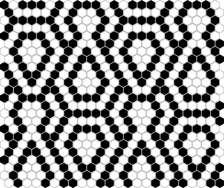 Mini Hexagon B&W LACE,płytka,mozaika,ceramiczna,kuchnia,łazienka,przedpokój,podłogi,ściany,26x30cm.