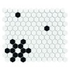 Mini Hexagon B&W SNOW,płytka,mozaika,ceramiczna,kuchnia,łazienka,przedpokój,podłogi,ściany,26x30cm.