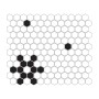 Mini Hexagon B&W SNOW,płytka,mozaika,ceramiczna,kuchnia,łazienka,przedpokój,podłogi,ściany,26x30cm.