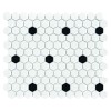 Mini Hexagon B&W SPOT,płytka,mozaika,ceramiczna,kuchnia,łazienka,przedpokój,podłogi,ściany,26x30cm.