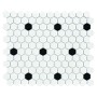 Mini Hexagon B&W SPOT,płytka,mozaika,ceramiczna,kuchnia,łazienka,przedpokój,podłogi,ściany,26x30cm.