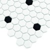 Mini Hexagon B&W SPOT,płytka,mozaika,ceramiczna,kuchnia,łazienka,przedpokój,podłogi,ściany,26x30cm.