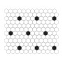 Mini Hexagon B&W SPOT,płytka,mozaika,ceramiczna,kuchnia,łazienka,przedpokój,podłogi,ściany,26x30cm.