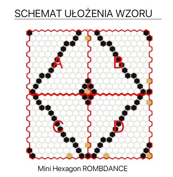 DUNIN Mini HexagonRombdance SCHEMAT ułożenia wzoru