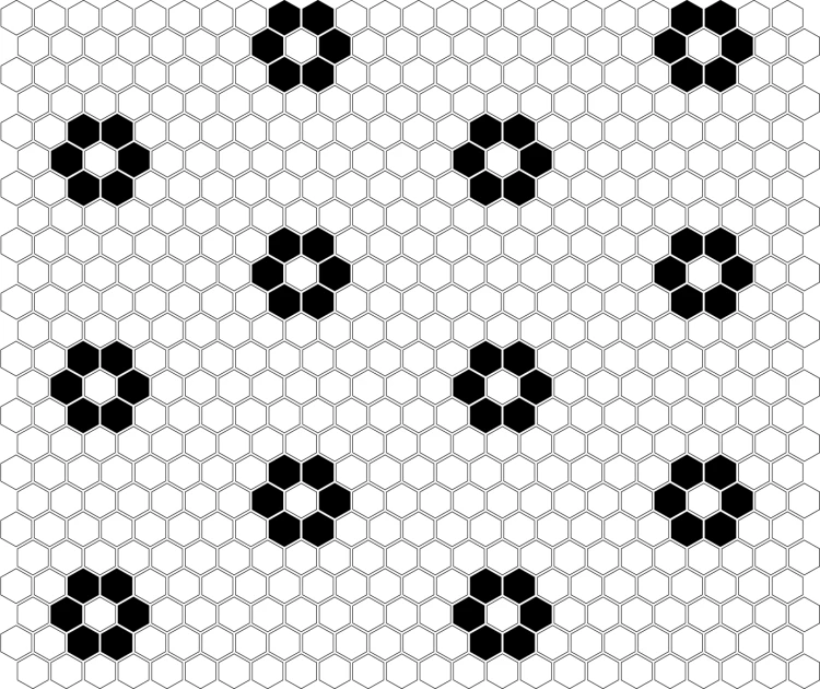 Mini Hexagon B&W FLOWER,płytka,mozaika,ceramiczna,kuchnia,łazienka,przedpokój,podłogi,ściany,30x26cm.