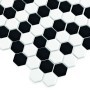 Mini Hexagon B&W NANO,płytka,mozaika,kuchnia,łazienka,przedpokój,podłogi,ściany,26x30cm.