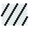 Mini Hexagon B&W LEAN,płytka,mozaika,ceramiczna,kuchnia,łazienka,przedpokój,ściany,podłogi,26x30cm.
