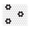 Mini Hexagon B&W FLOWER Premium matt,płytka,mozaika,ceramiczna,kuchnia,łazienka,przedpokój,podłogi,ściany,26x30cm.