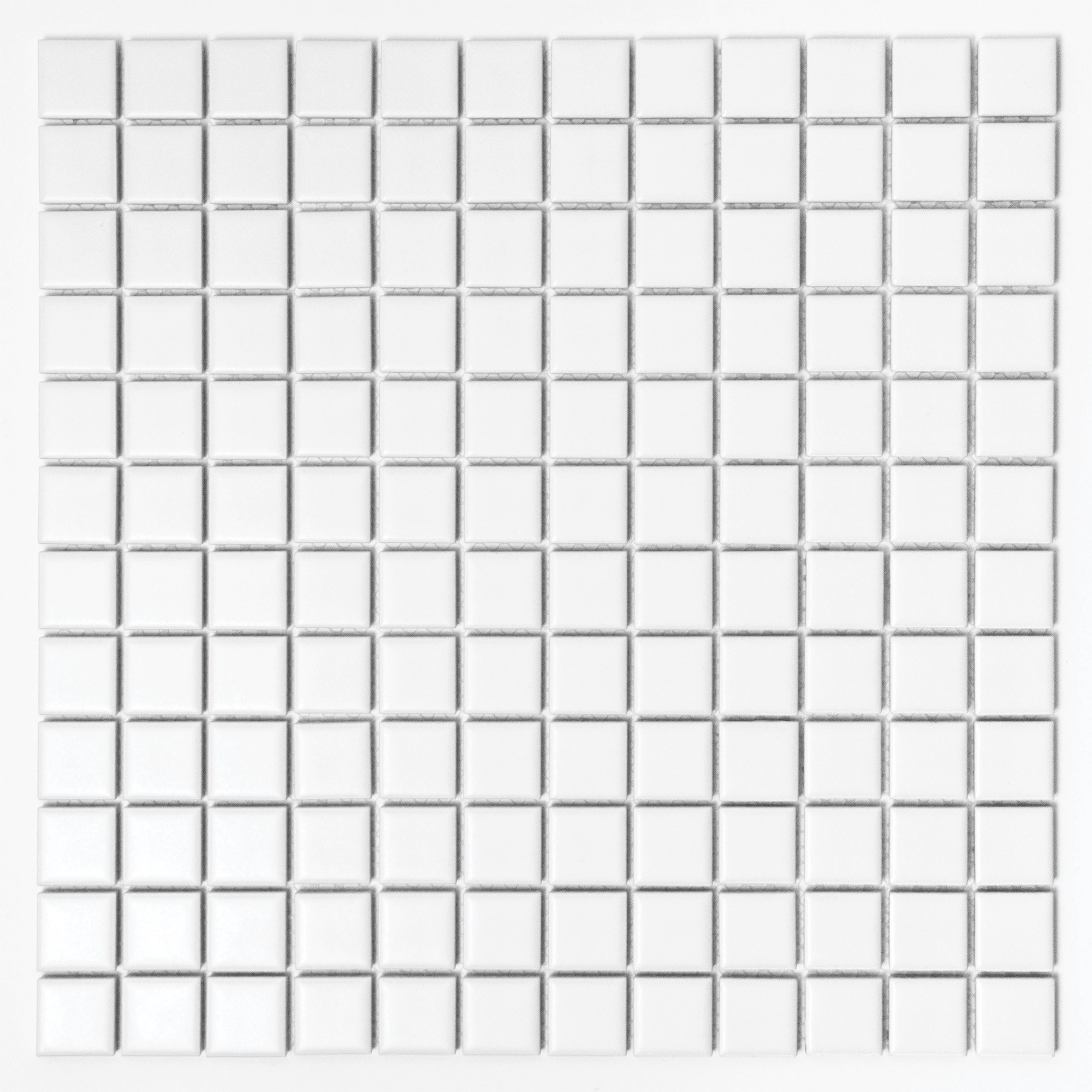 Pixello White matt mozaika biała ceramiczna kwadratowe elementy