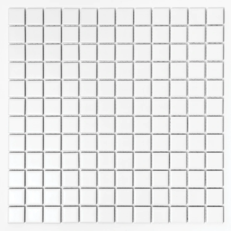 Pixello White matt mozaika biała ceramiczna kwadratowe elementy