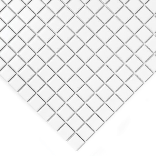 Pixello White matt mozaika biała ceramiczna kwadratowe elementy
