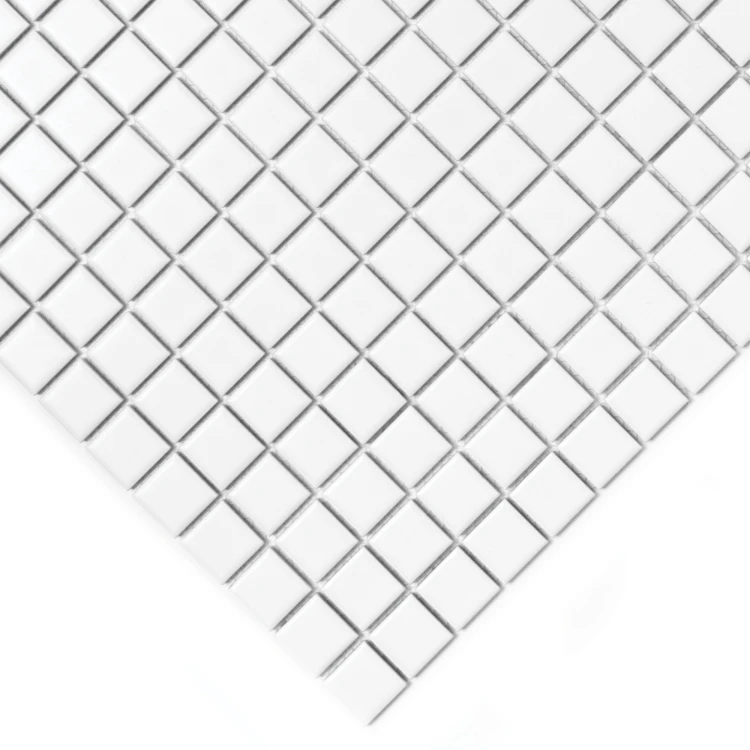 Pixello White matt mozaika biała ceramiczna kwadratowe elementy