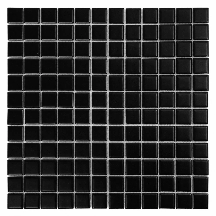 Pixello Black matt mozaika czarna ceramiczna kwadratowe elementy