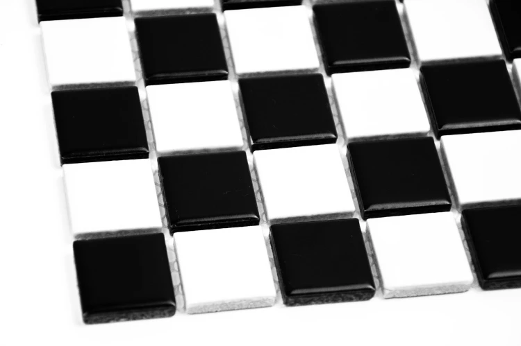 Pixello B&amp;W Mix matt  mozaika biało czarna ceramiczna kwadratowe elementy szachownica
