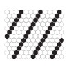 Mini Hexagon B&W LEAN Premium matt,płytka,mozaika,ceramiczna,kuchnia,łazienka,przedpokój,podłogi,ściany,26x30cm.