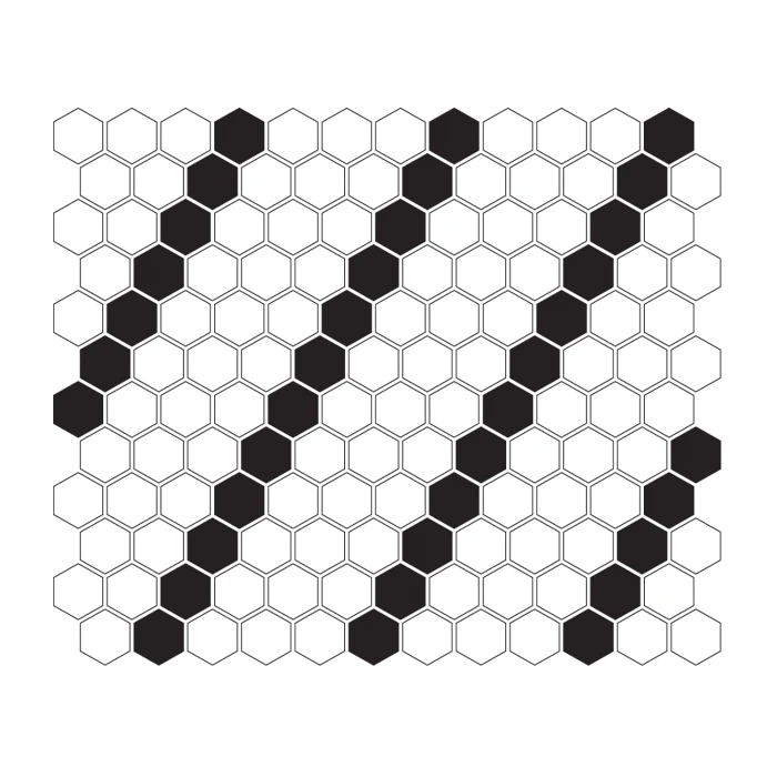 Mini Hexagon B&W LEAN Premium matt,płytka,mozaika,ceramiczna,kuchnia,łazienka,przedpokój,podłogi,ściany,26x30cm.