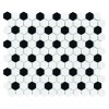 Mini Hexagon B&W MIX,płytka,mozaika,ceramiczna,kuchnia,łazienka,przedpokój,podłogi,ściany,26x30cm.