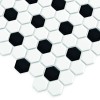 Mini Hexagon B&W MIX,płytka,mozaika,ceramiczna,kuchnia,łazienka,przedpokój,podłogi,ściany,26x30cm.