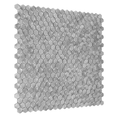ALLUMI SILVER HEXAGON 14,płytka,mozaika,metalowa,kuchnia,łazienka,ściany,30x30cm.