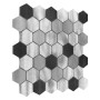 Allumi Grey Hexagon Mix 48,płytka,mozaika,metalowa,kuchnia,łazienka,ściany,30x30cm.