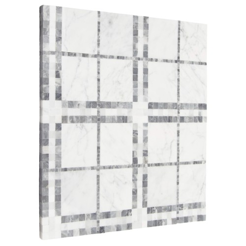 Carrara Tartan,płytka,mozaika,kamienna,kuchnia,łazienka,przedpokój,podłogi,ściany,31x31cm.