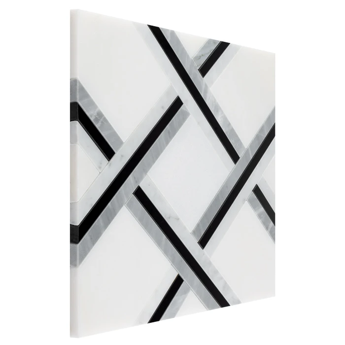 Pure White Quadron,płytka,mozaika,kamienna,kuchnia,łazienka,przedpokój,podłogi,ściany,30x30cm.
