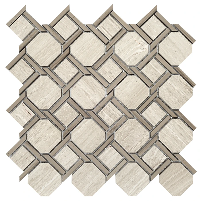 Woodstone Grey Nodum,płytka,mozaika,kamienna,kuchnia,łazienka,przedpokój,podłogi,ściany,28x28cm.