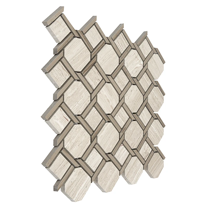 Woodstone Grey Nodum,płytka,mozaika,kamienna,kuchnia,łazienka,przedpokój,podłogi,ściany,28x28cm.