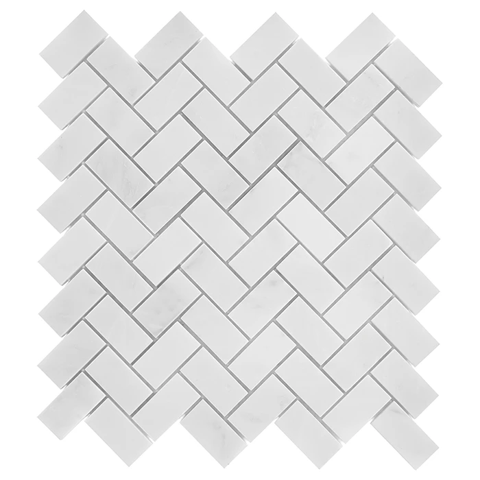 Eastern White HERRINGBONE 48,płytka,mozaika,kamienna,kuchnia,łazienka,przedpokój,podłogi,ściany,28,5x30,5cm.
