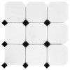 Pure B&W Octagon 100,płytka,mozaika,kamienna;kuchnia,łazienka,przedpokój,podłogi,ściany,30,5x30,5cm.
