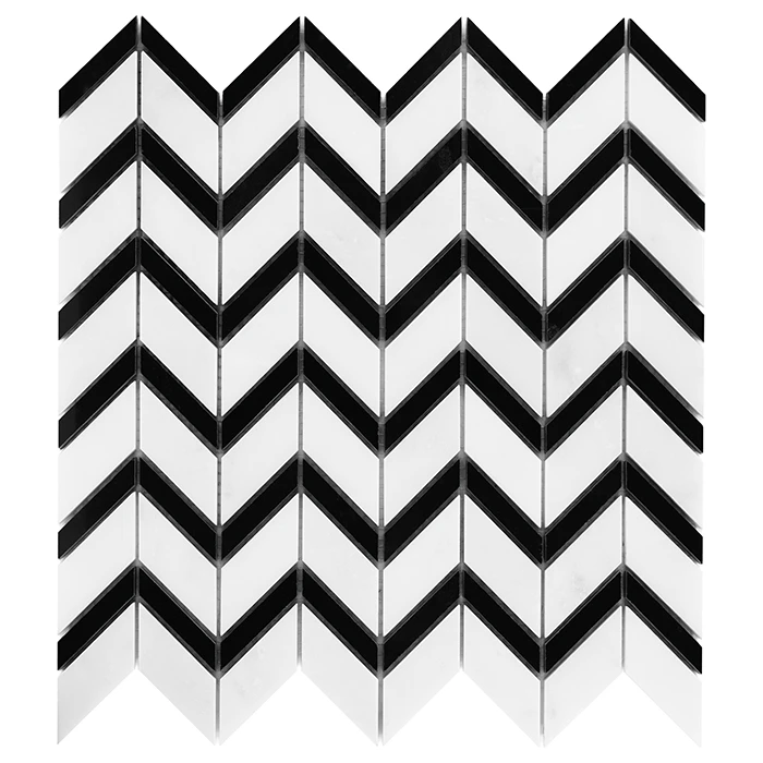 Pure White CHEVRON mix,płytka,mozaika,kamienna,kuchnia,łazienka,przedpokój,podłogi,ściany,31x30,5cm.
