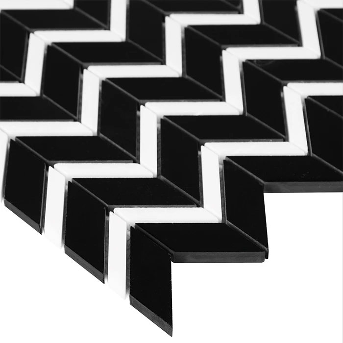 Pure Black CHEVRON mix II gatunek,plytka,mozaika,kamienna,kuchnia,łazienka,przedpokój,podłogi,ściany,31x31,5cm
